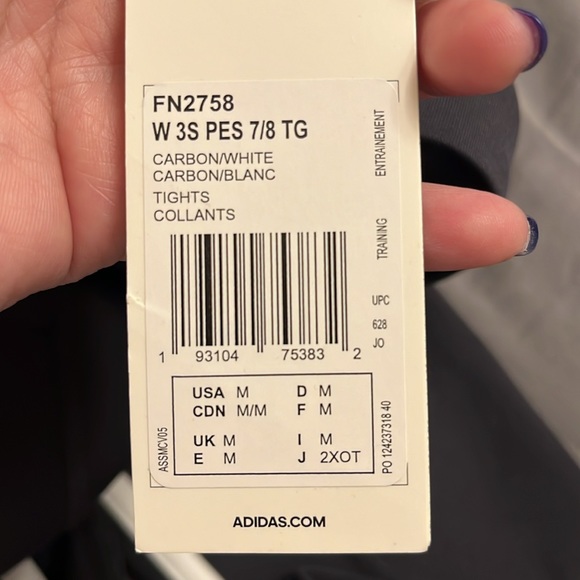 Adidas Carbon/White Tights with pockets. Size M. - Picture 6 of 6